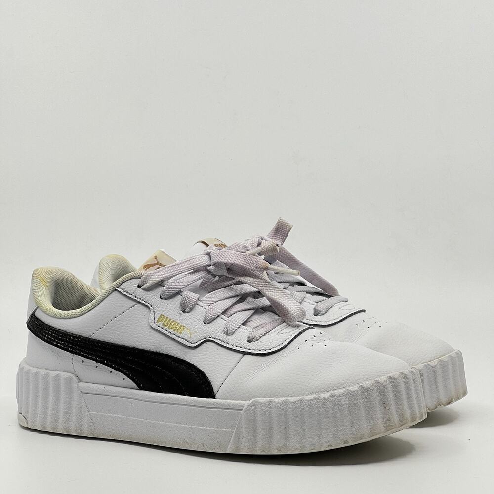 PUMA Carina Platform Sneakers White Black Women’s 6 400365-03 Used